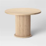 Trumbull Round Pedestal Dining Table With Fluted Base